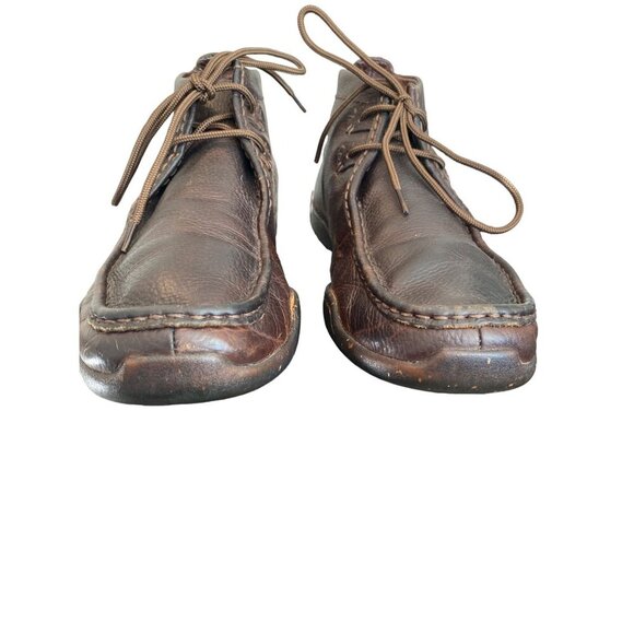 UGG AUSTRALIA MEN'S BROWN PEBBLED LEATHER MOC TOE CHUKKA BOOTS SZ 10 - Picture 3 of 8